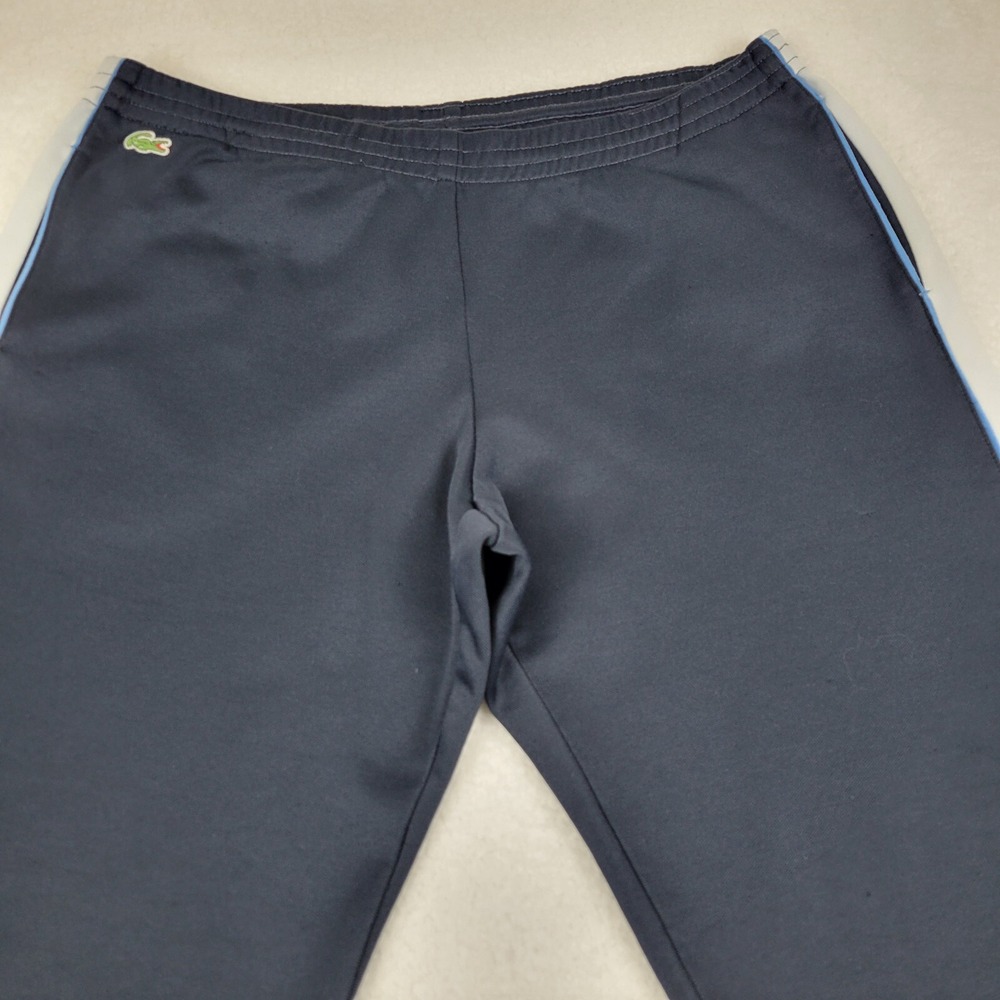 Lacoste Sport Athletic Pants Mens 6 Measures 33 x 31 Navy Blue Poly Cotton Blend